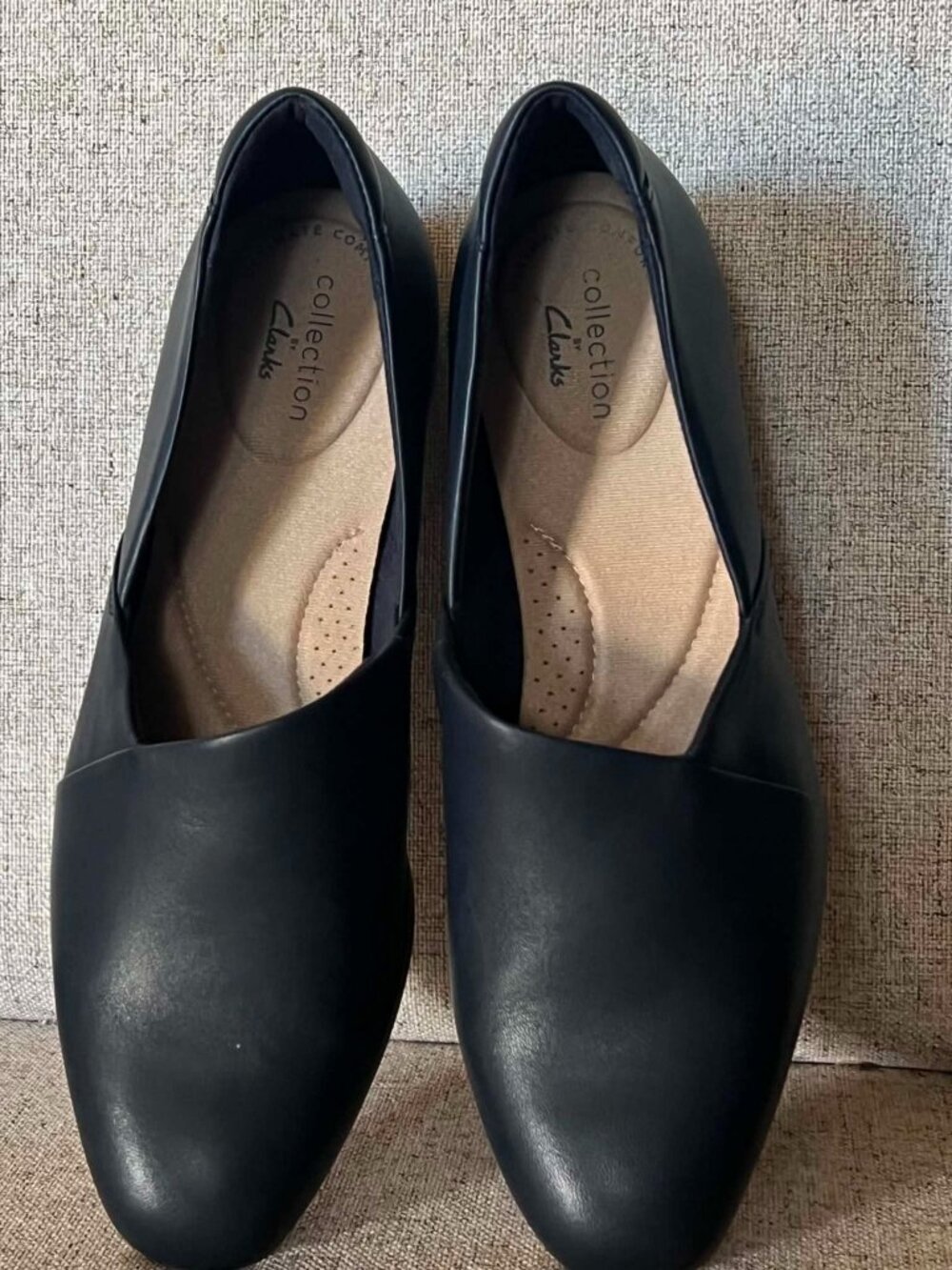 Clarks Juliet Palm Loafers Black Leather Size 6 1/2